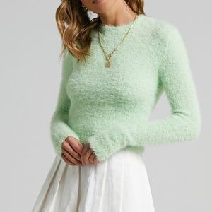 Showpo Knitted Top in Mint - US 8